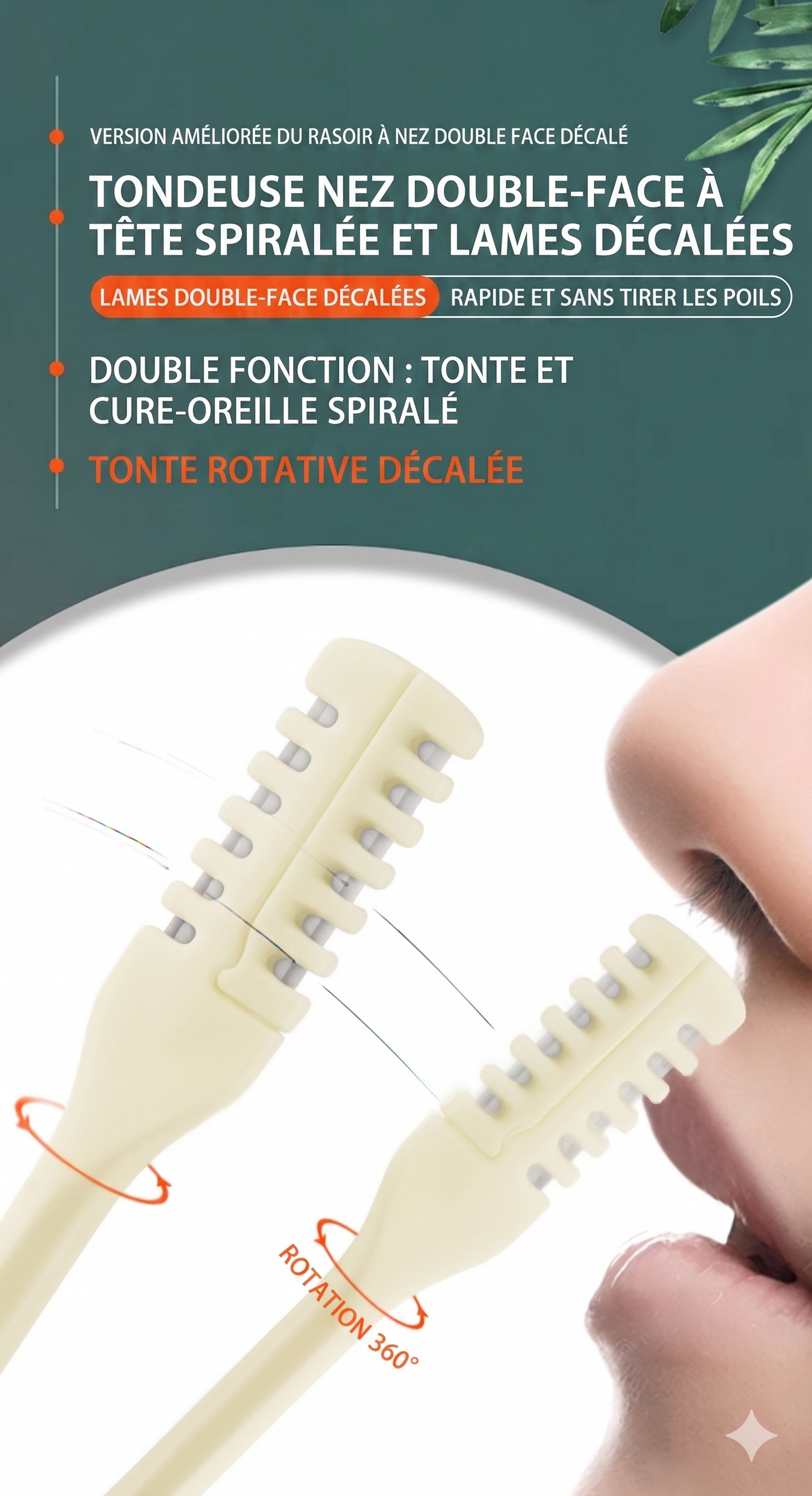 PocketTrim Pro – L'accessoire rotatif de précision pour les poils du nez et des oreilles