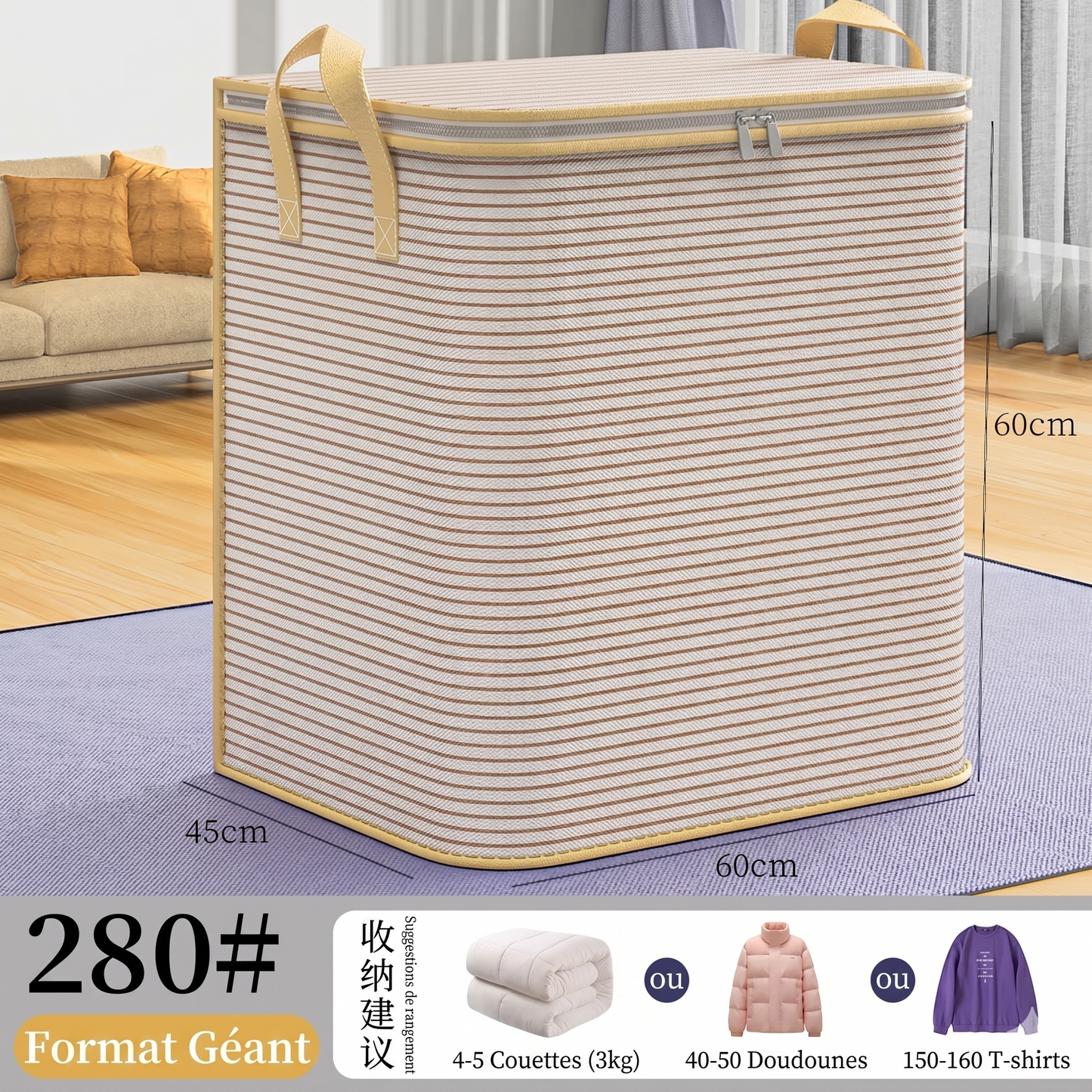 MaxiStore – Le sac de rangement très grande capacité pour une organisation optimale de votre literie et de vos vêtements