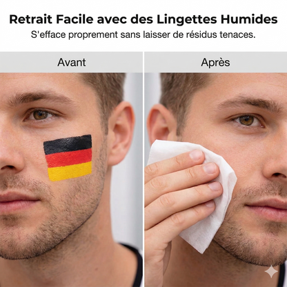 Bâton de maquillage aux couleurs nationales – Spécial fans de sport