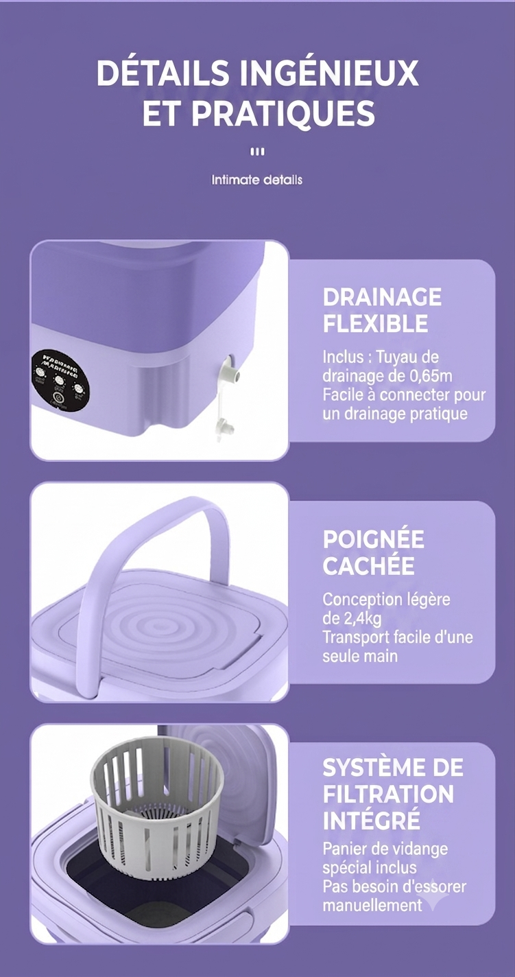 FoldWash Pro – La machine à laver portable et pliable pour simplifier votre quotidien