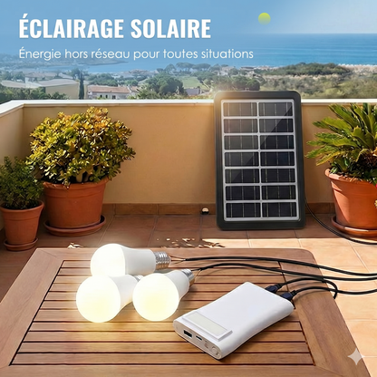 LumiCharge Pro – La station d'énergie solaire complète avec 3 ampoules LED indépendantes