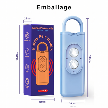 SonicSafe – Alarme personnelle ultra-puissante de 130 dB，Flash stroboscopique aveuglant anti-agression