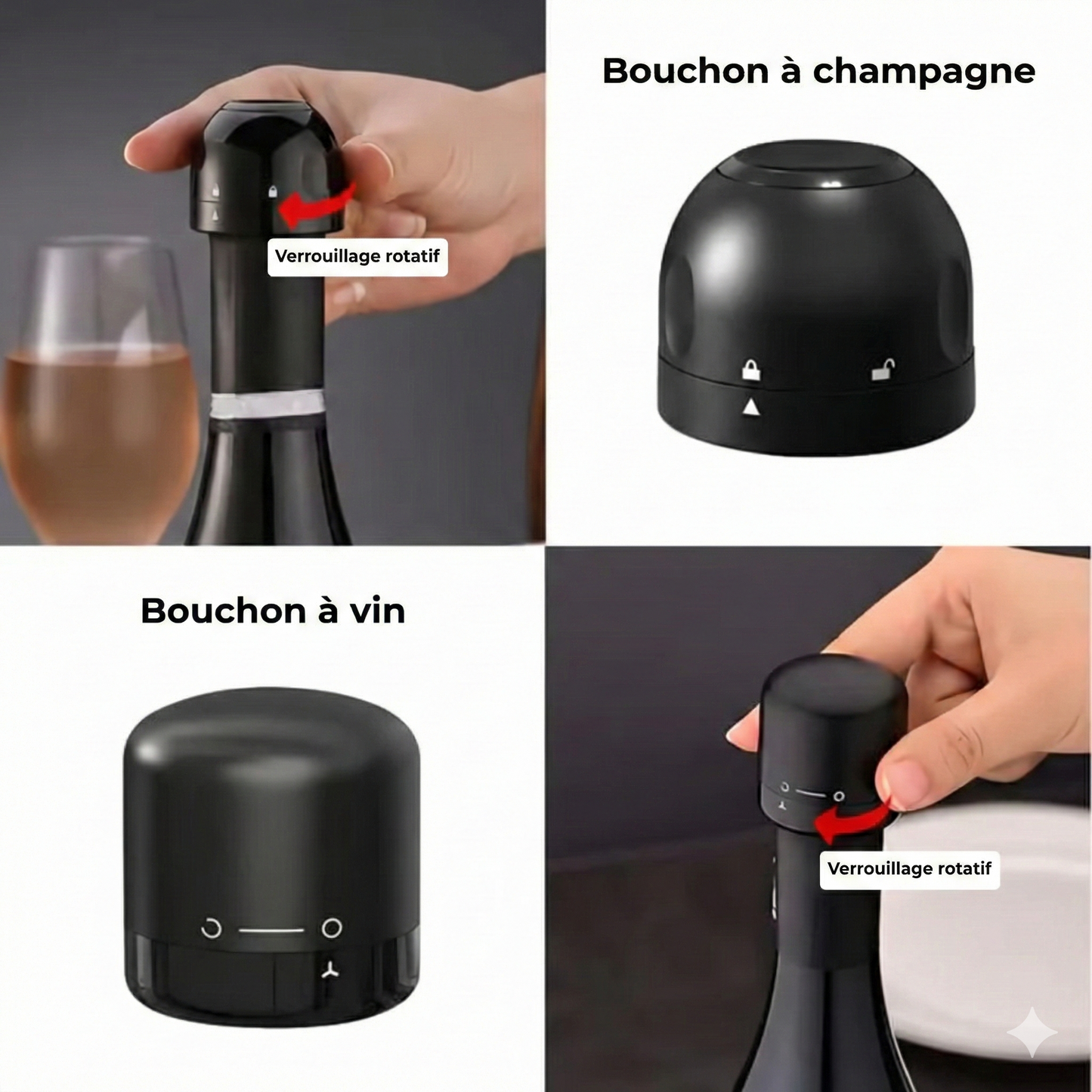 Bouchons de vin sous vide - préservent la saveur originale de votre vin