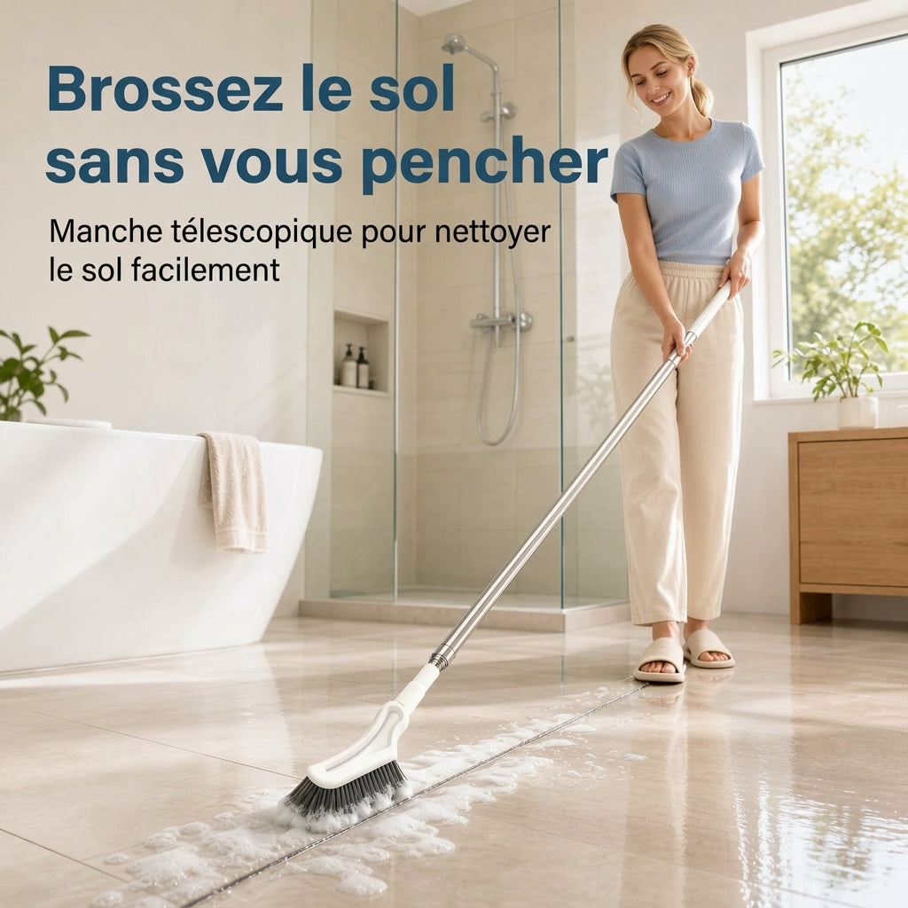 CornerScrub Pro – La brosse de nettoyage extensible à poils rigides