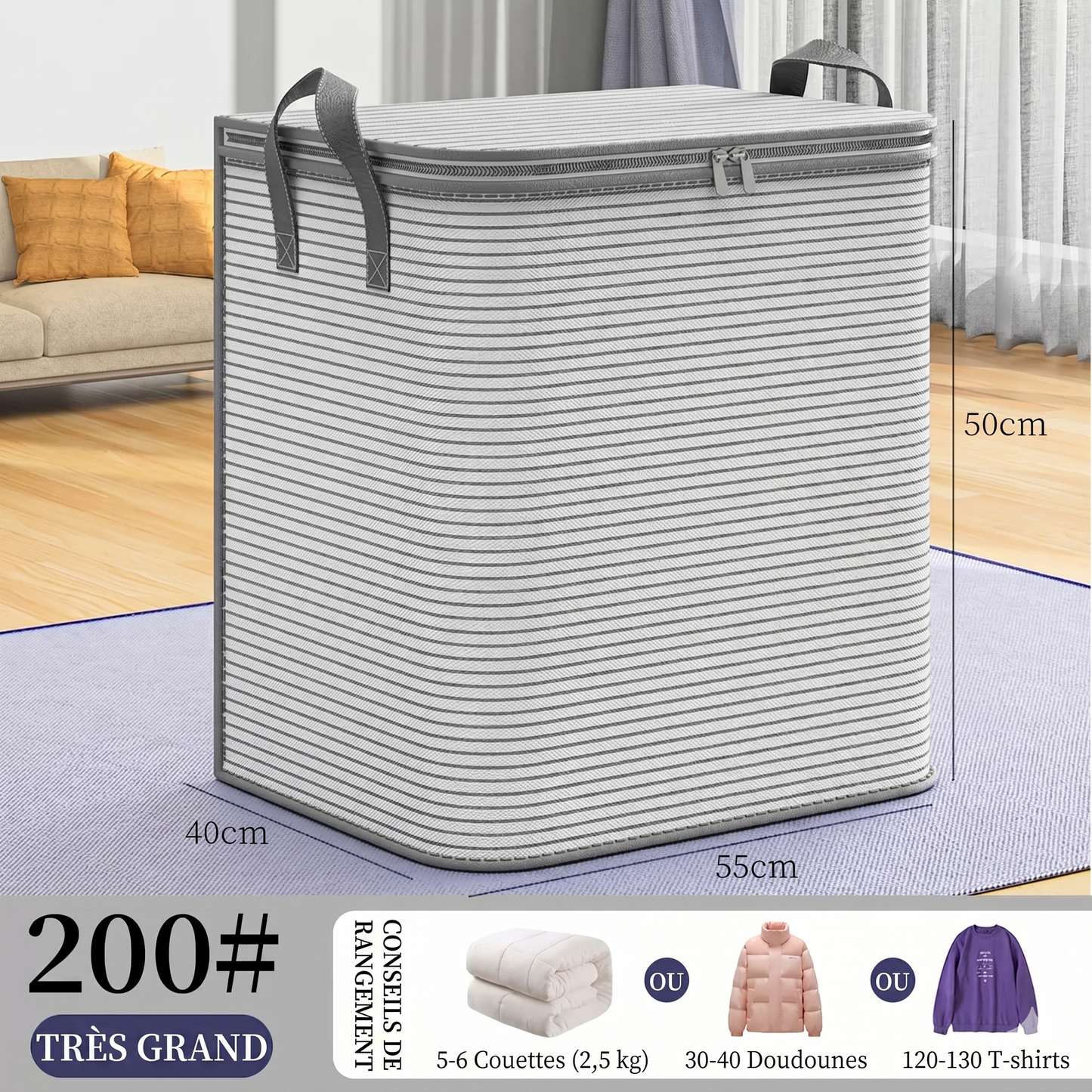 MaxiStore – Le sac de rangement très grande capacité pour une organisation optimale de votre literie et de vos vêtements