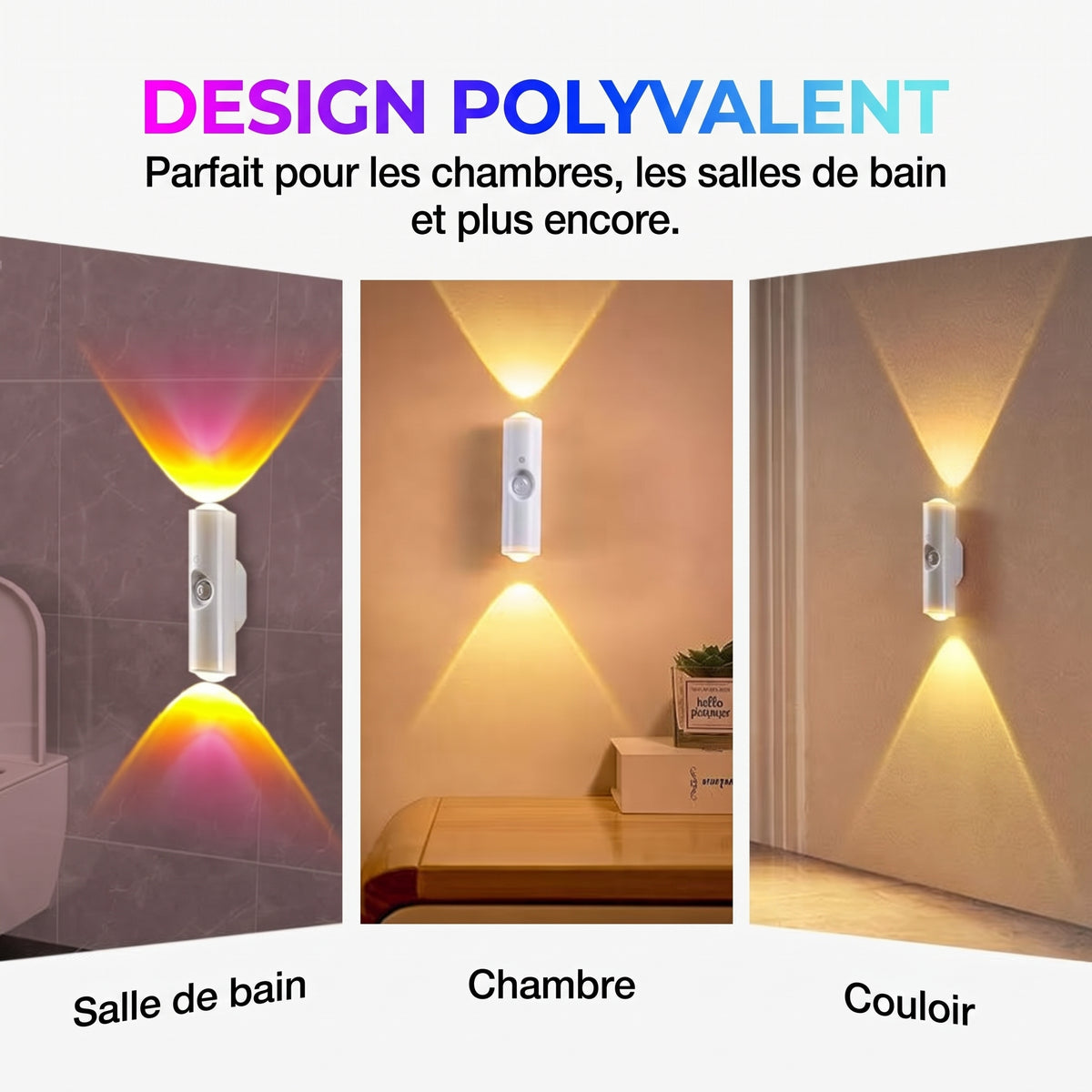 LumiMotion – L'applique murale magnétique RGB à détecteur de mouvement
