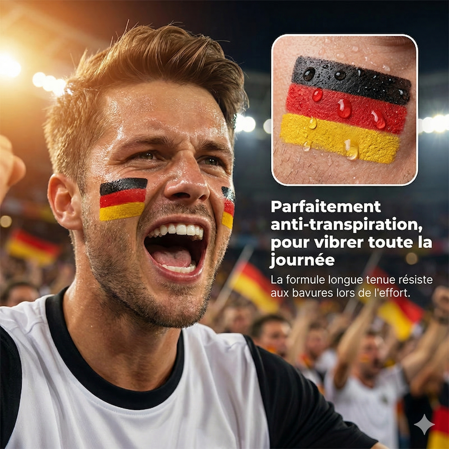 Bâton de maquillage aux couleurs nationales – Spécial fans de sport