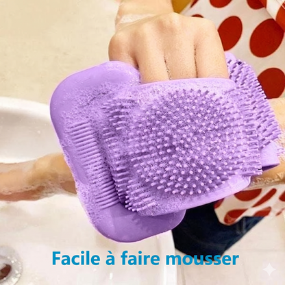 PuraSkin 360 – L'accessoire de douche double face pour exfolier et masser votre corps