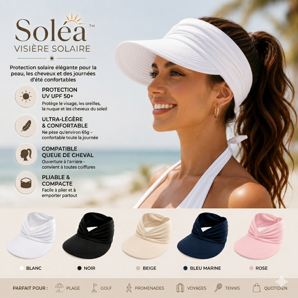 BreezeVisor UPF – La visière ouverte et extensible pour un maintien parfait de vos coiffures