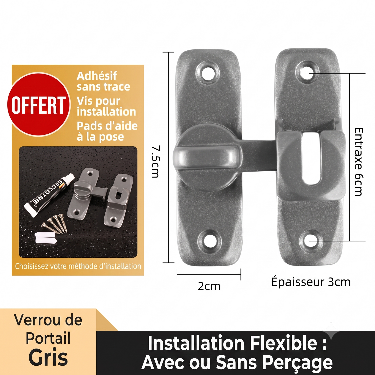 FlexiLock – Verrou universel rabattable à 90° ou 180°