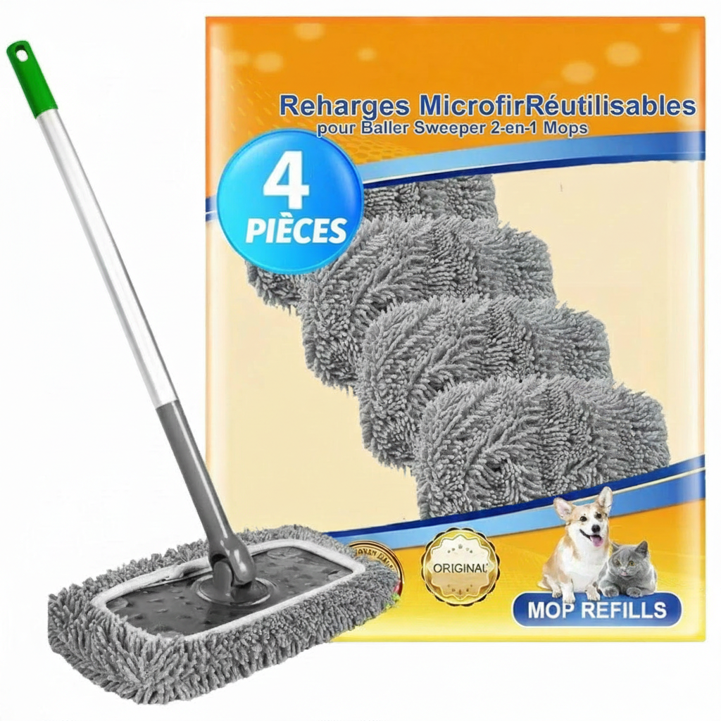 EcoMop™ – La serpillère infinie pour un sol impeccable. (4 pièces)