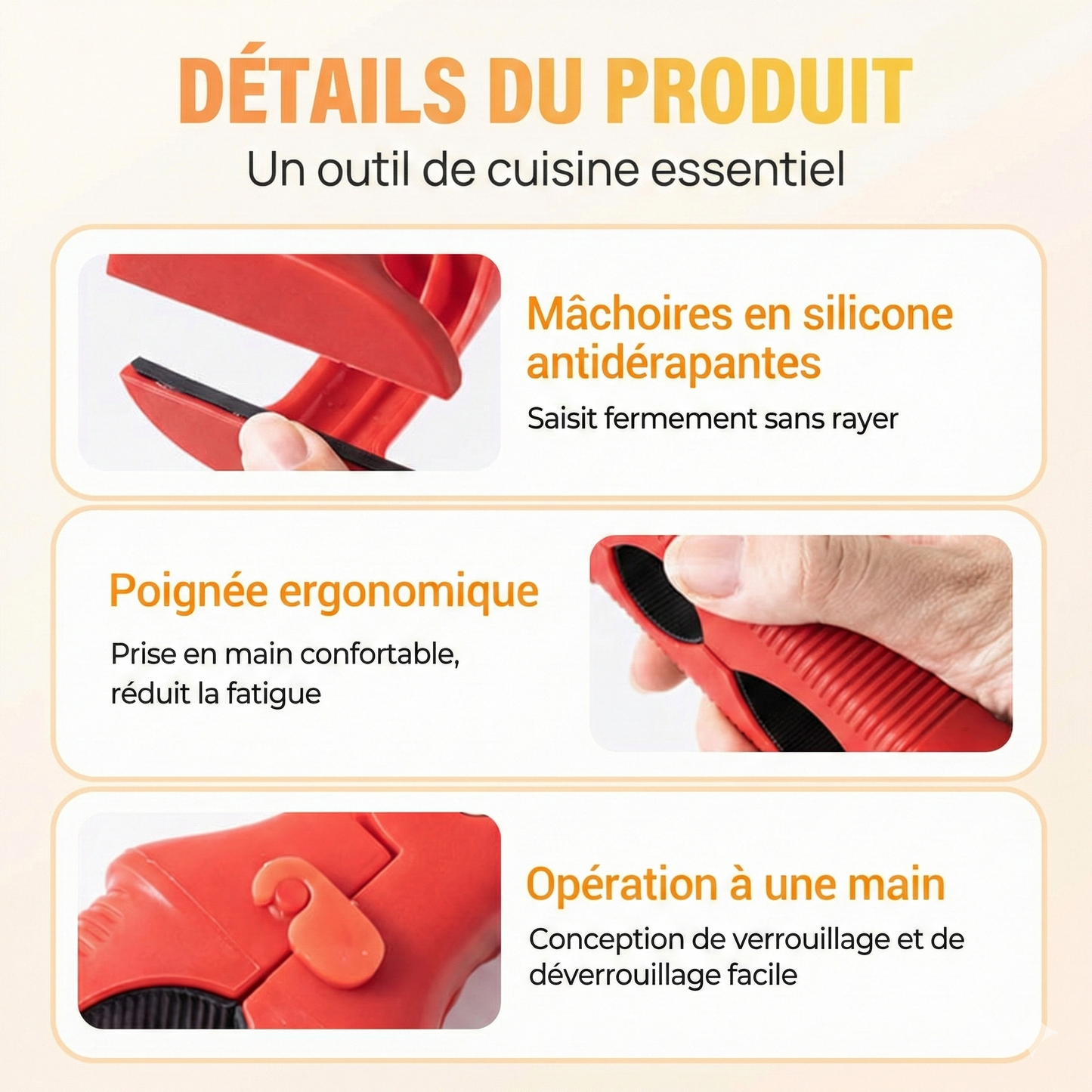 MultiGrip™-Pince de Cuisine 3-en-1 : Ne vous brûlez plus jamais les mains
