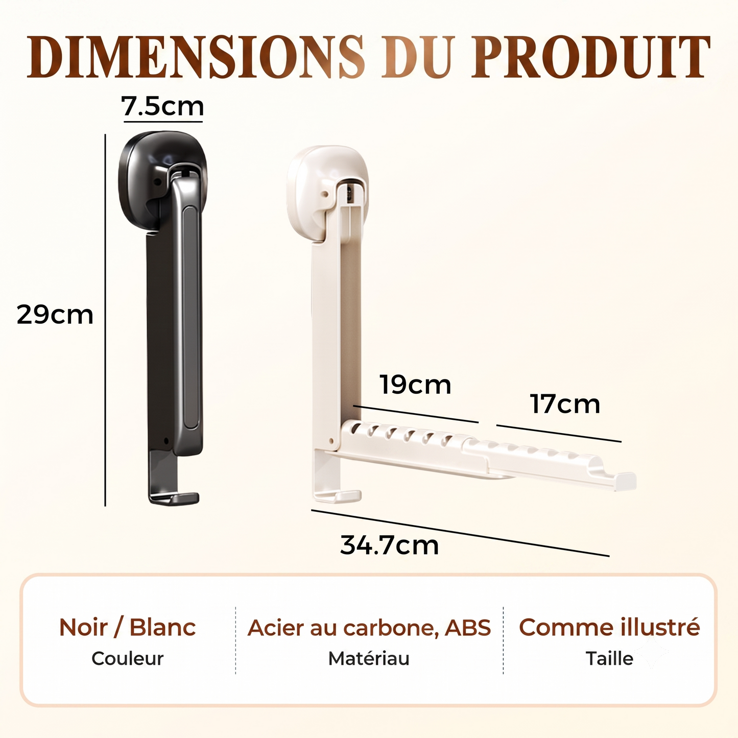 InvisiDry – Étendoir extensible invisible et pliable