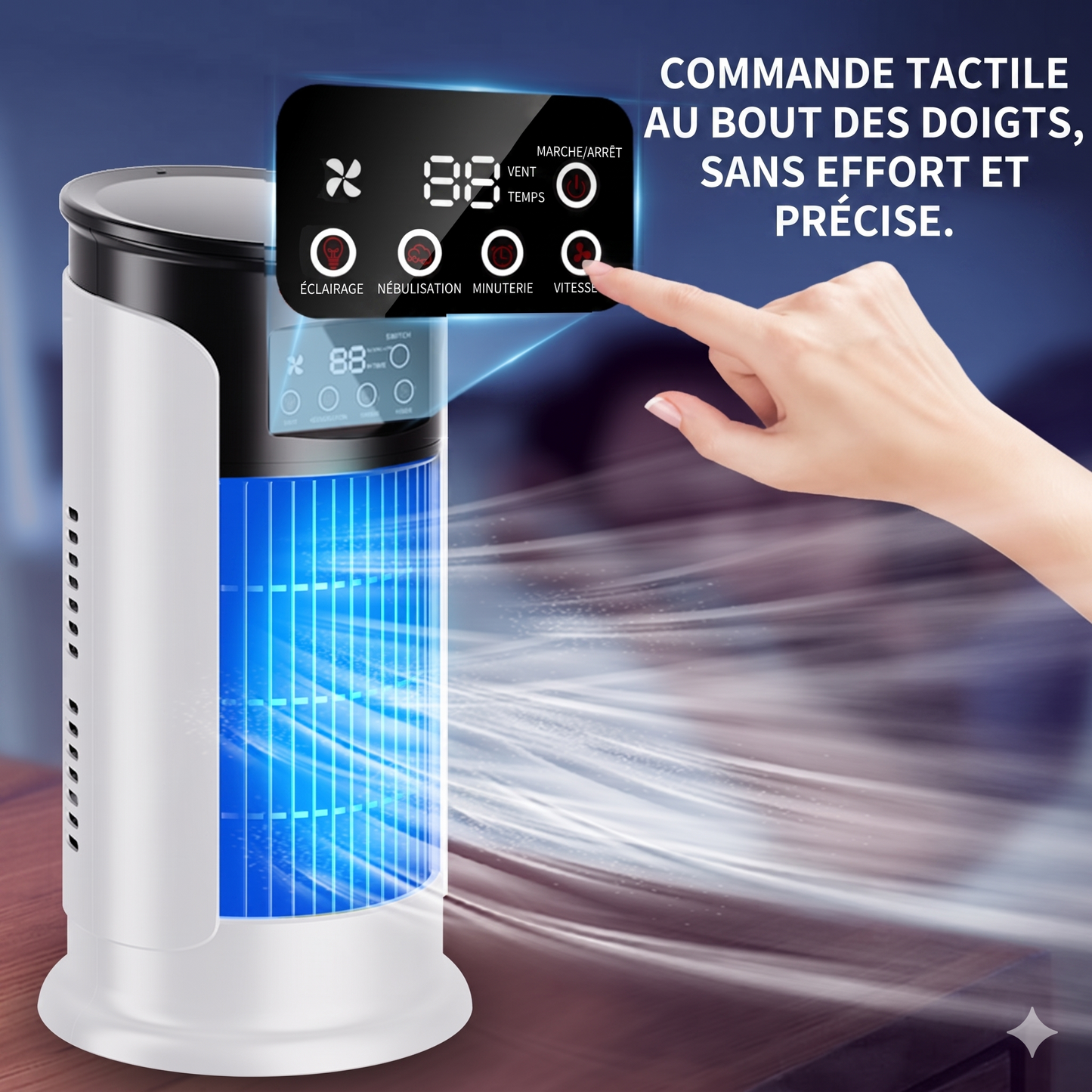 BreezeCube – Le refroidisseur d'air 3-en-1 portable et silencieux