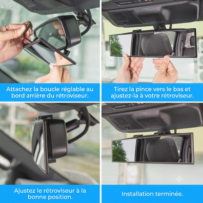 PanoView – Rétroviseur panoramique à clipser pour doubler votre visibilité et éliminer efficacement les angles morts