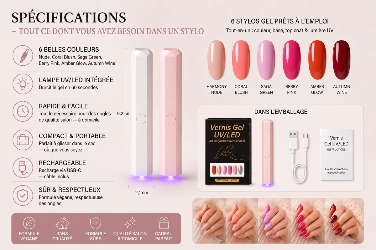 SalonPen – Stylo gel 3-en-1 révolutionnaire, Application ultra-précise à domicile