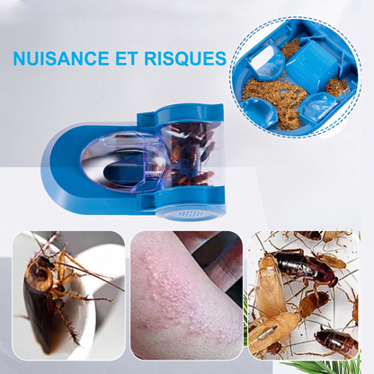 RoachTrap Pro – Le piège à cafards réutilisable et confiné pour une maison saine  （10 paquets d'appâts offerts）