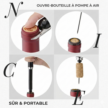 Tire-Bouchon à Pompe à Air - Bec verseur GRATUIT avec votre commande