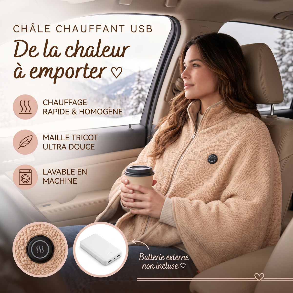 ThermaCloud Max – La cape chauffante nomade effet nuage