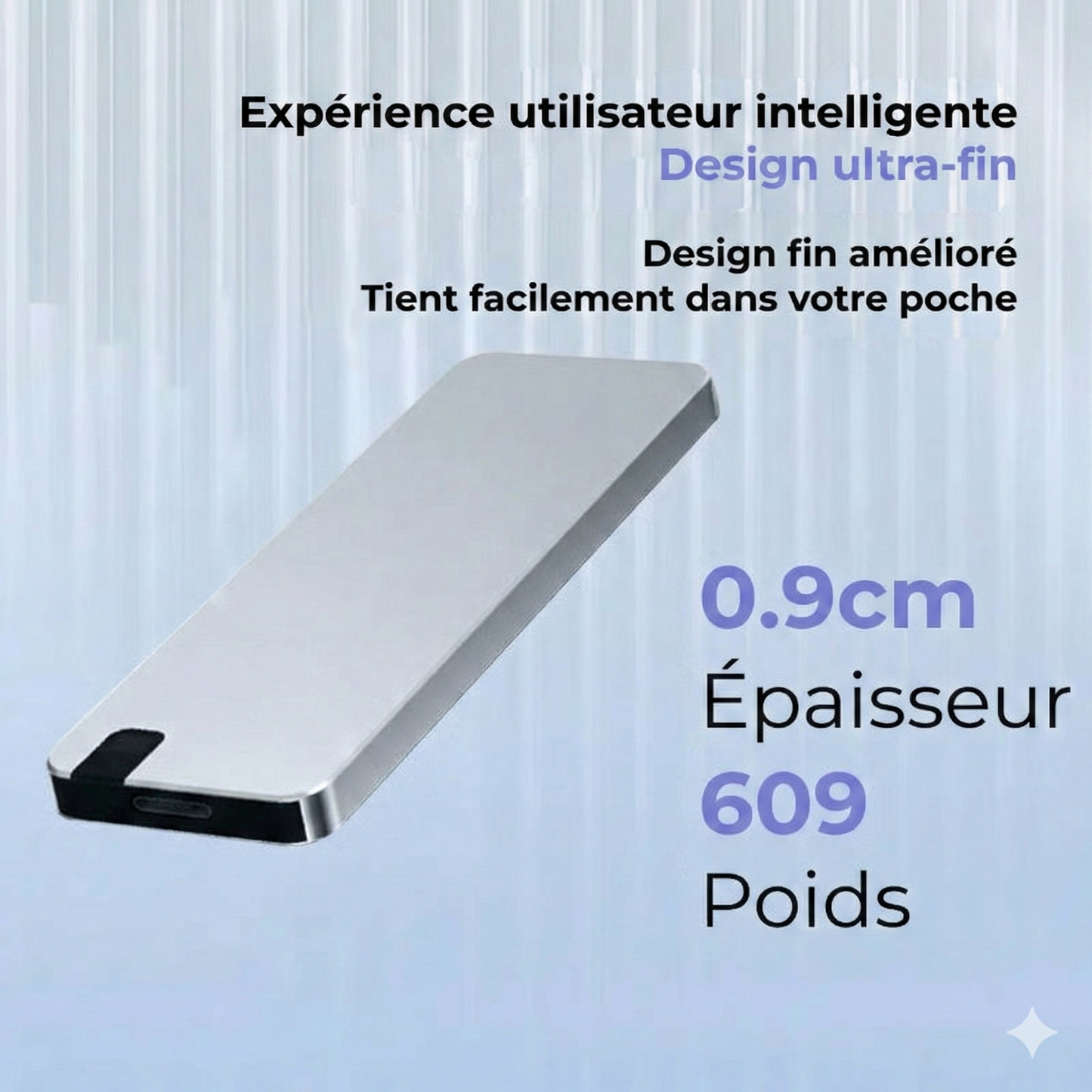 TurboStorage™ – Disque Dur Externe SSD Portable Ultra-Mini (Mise à jour 500 Go)