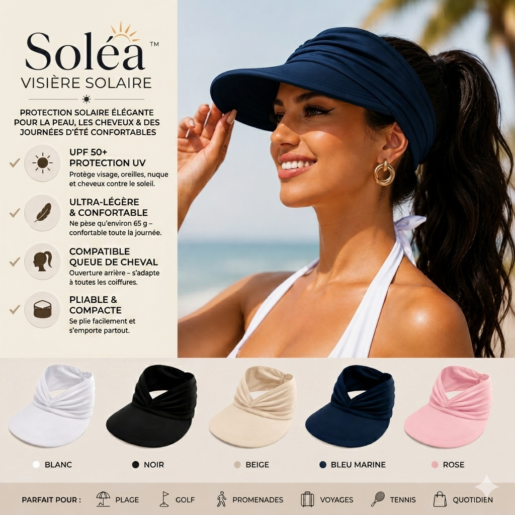 BreezeVisor UPF – La visière ouverte et extensible pour un maintien parfait de vos coiffures