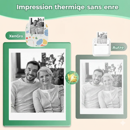 PocketiPrint™ – Impression thermique HD instantanée et sans encre Plus 3 rouleaux d'autocollants colorés