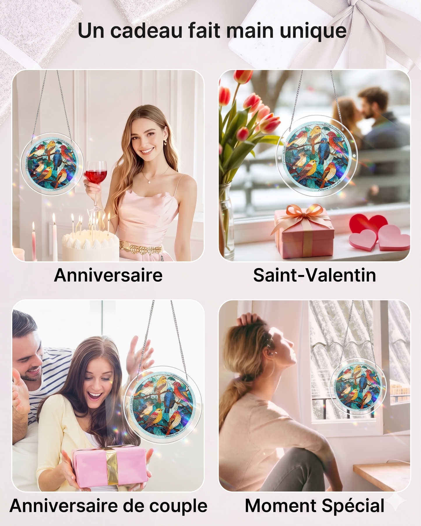 CrystalBird Pro – Un puzzle attrape-soleil coloré en acrylique pour illuminer votre intérieur