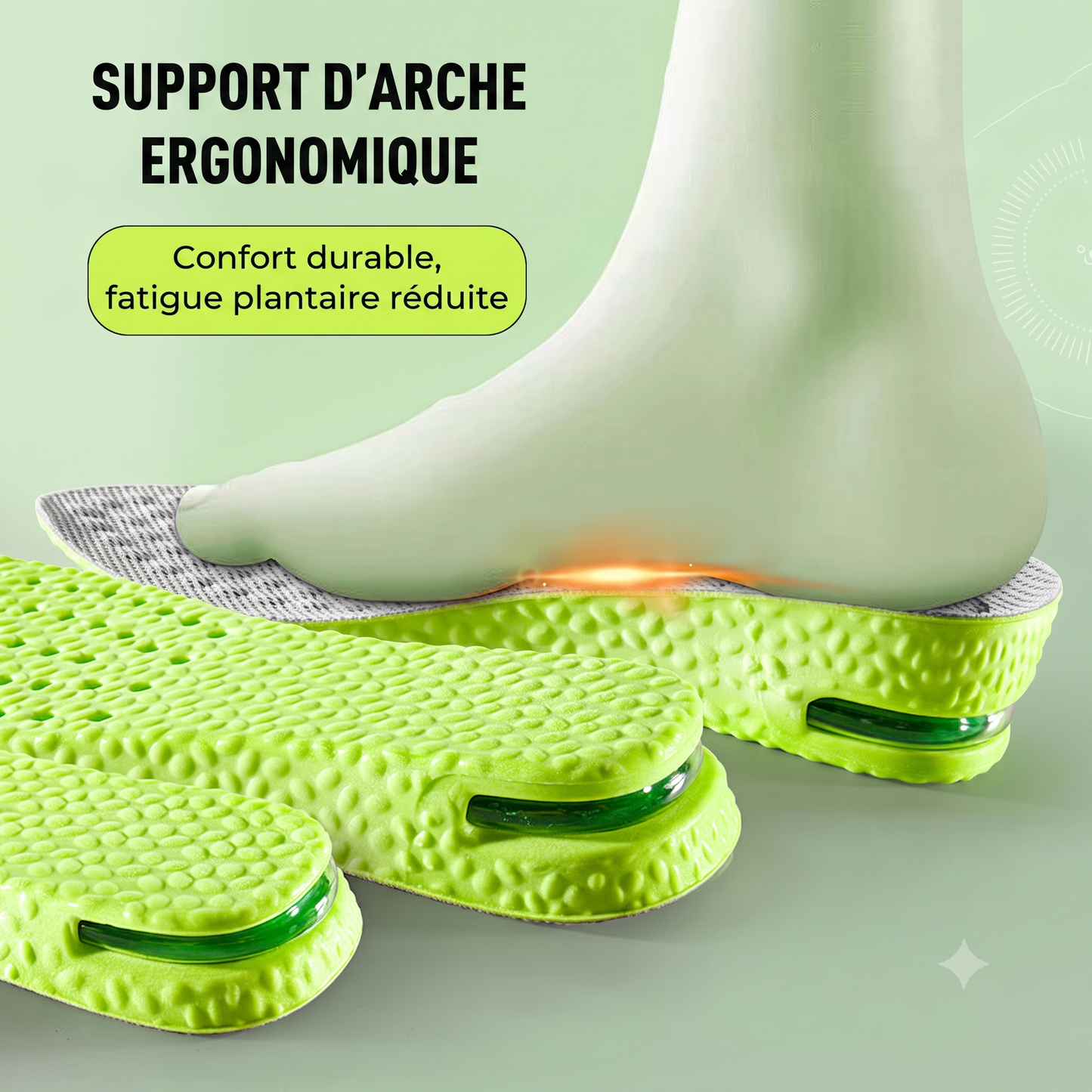 InviLift – Semelles grandissantes invisibles sur coussin d'airRespirabilité optimale et action désodorisante naturelle