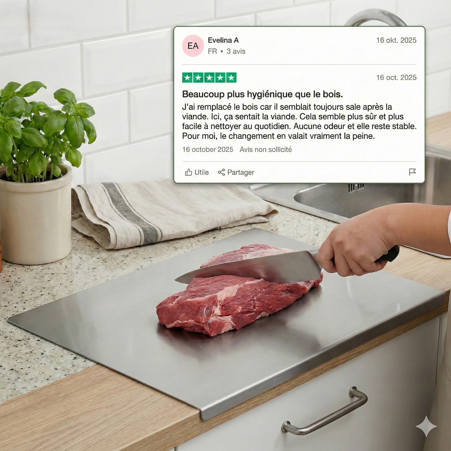 InoxBoard™ – L'hygiène absolue à chaque découpe