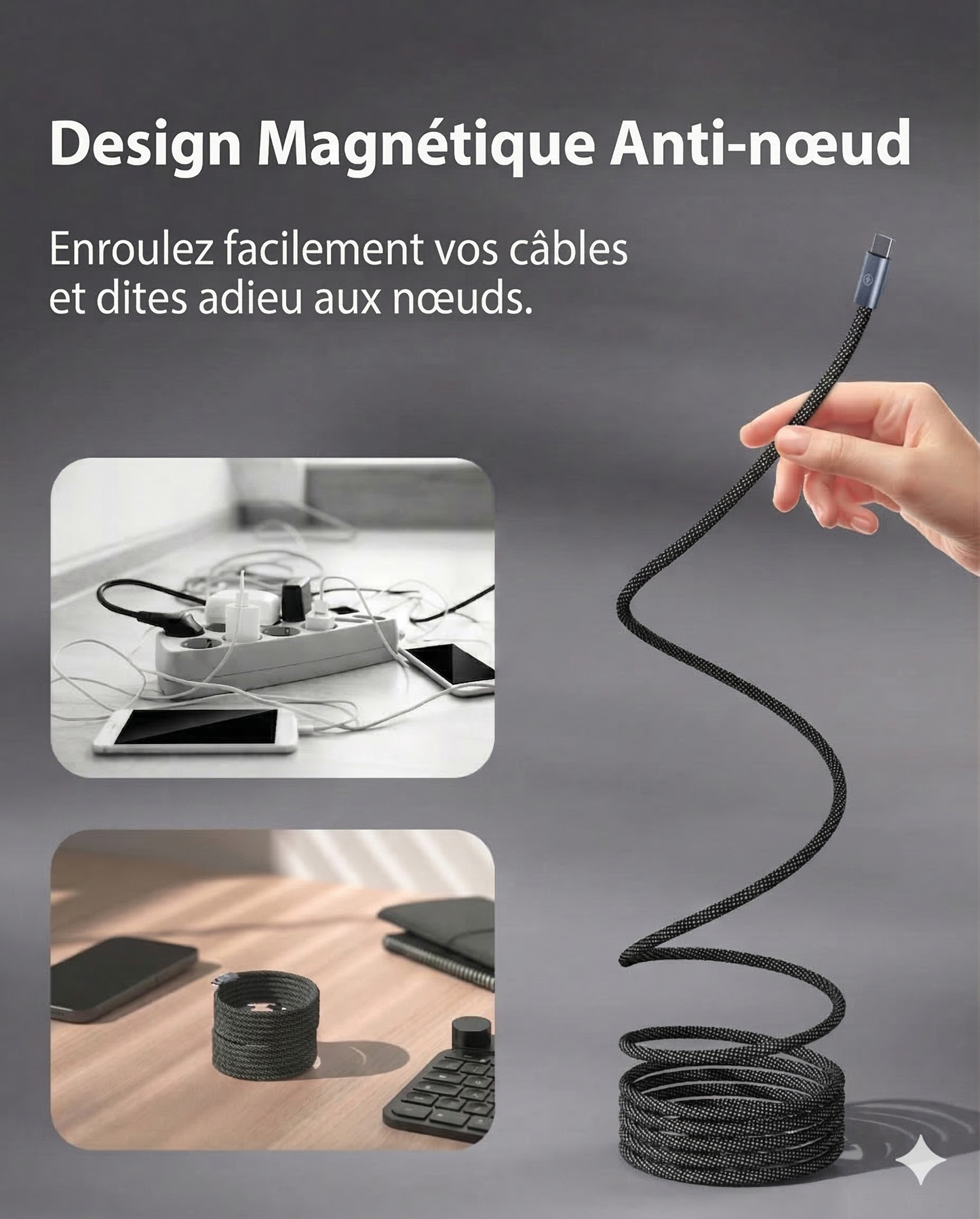 MagCord™ – Charge rapide sans nœuds pour tous vos appareils