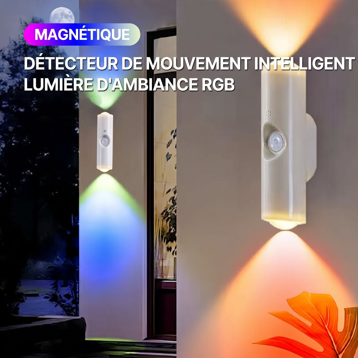 LumiMotion – L'applique murale magnétique RGB à détecteur de mouvement
