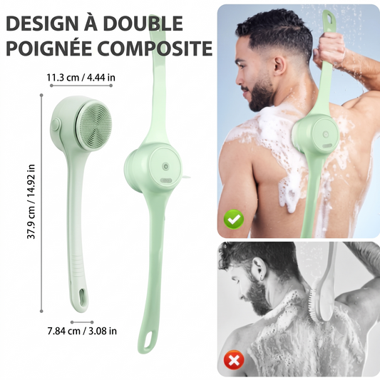 SpaBrush – La brosse de bain électrique exfoliante à long manche