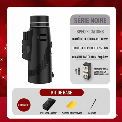 Télescope monoculaire HD avec support pour téléphone – Zoom 40x60, idéal pour l'observation des oiseaux et la chasse