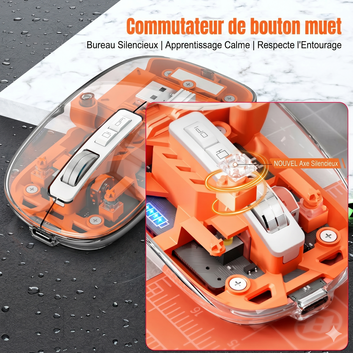 ClickMaster Pro™ – La souris mécanique silencieuse à trois modes de connexion