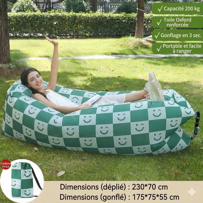 TerraVague™ – Sofa gonflable polyvalent pour terre et mer