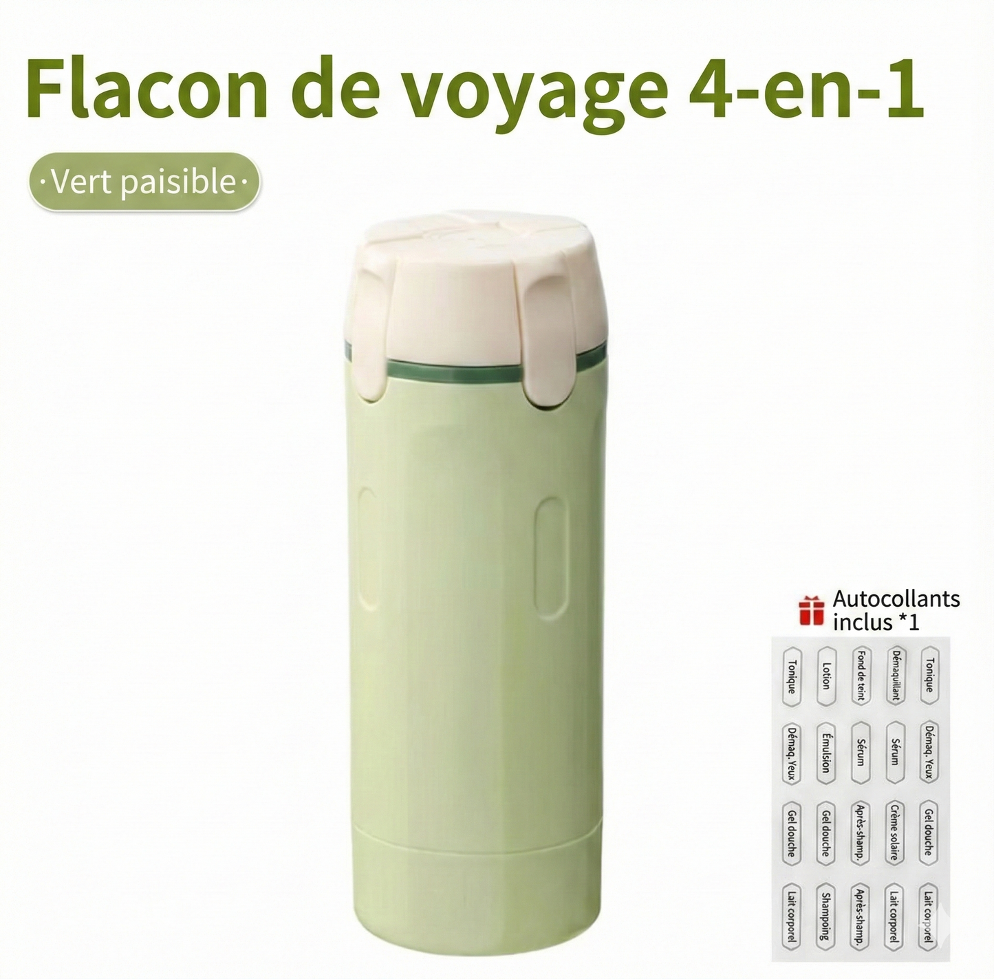 Set de Bouteilles de Voyage 4-en-1 – Solution Compacte & Anti-Fuite – Accessoire Indispensable pour Trousse de Toilette