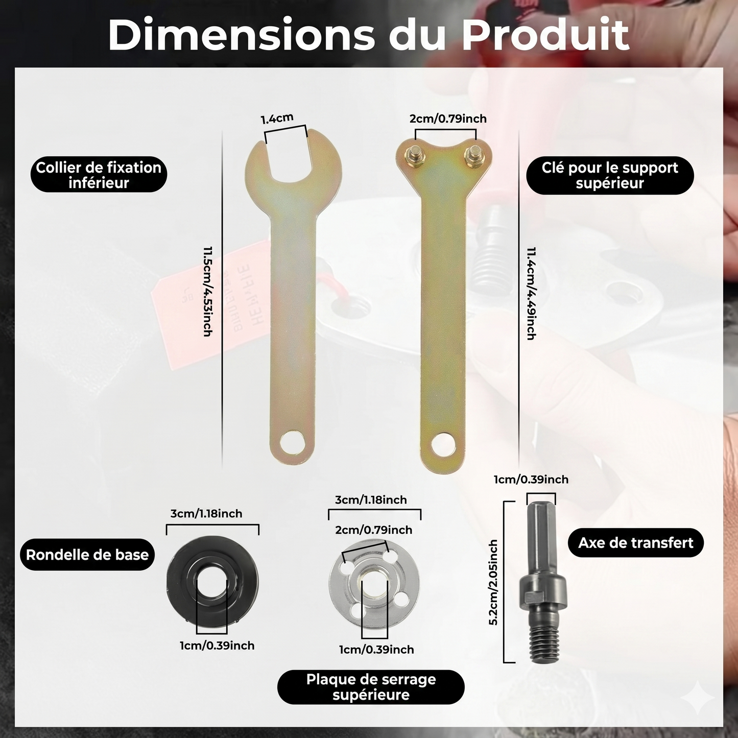 GrindMaster Pro – Le kit de conversion robuste pour transformer votre perceuse en meuleuse d'angle