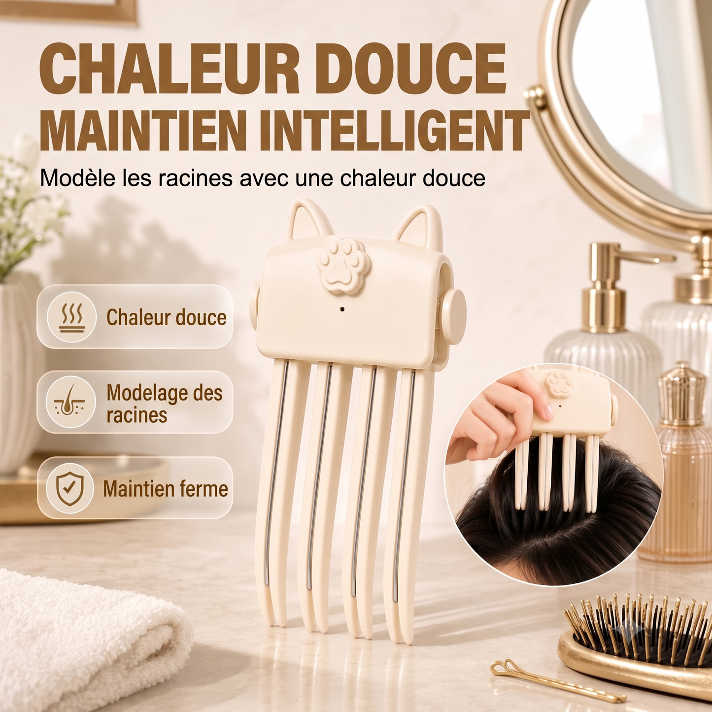 VoluRoot – Pince chauffante sans fil pour un volume généreux dès la racine