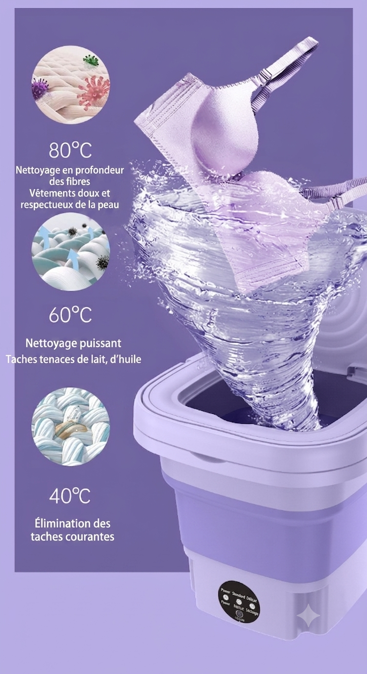 FoldWash Pro – La machine à laver portable et pliable pour simplifier votre quotidien