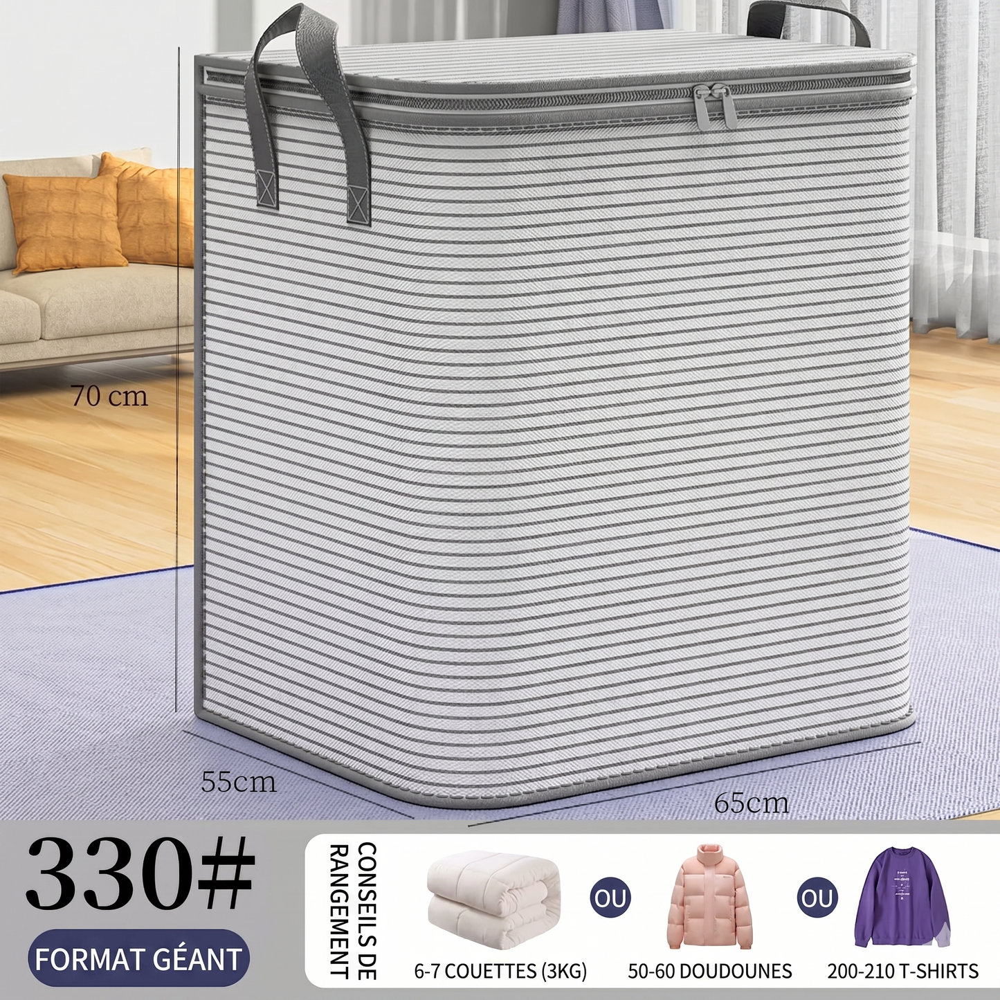 MaxiStore – Le sac de rangement très grande capacité pour une organisation optimale de votre literie et de vos vêtements