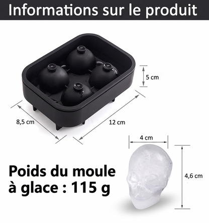 FrostySkull 3D – Le bac à glaçons tête de mort pour sublimer vos cocktails et whiskies