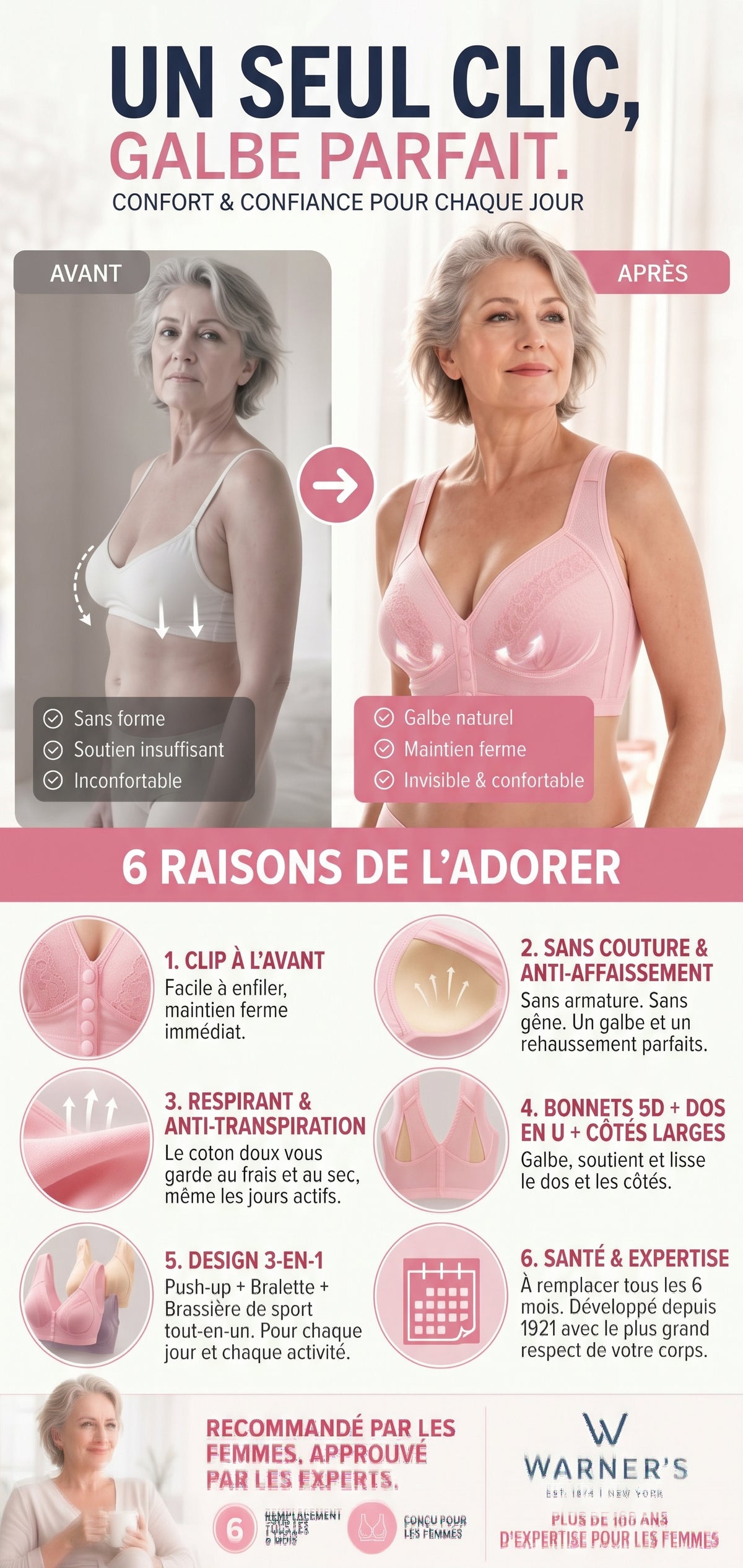 ComfortLift – Le soutien-gorge sans armature à fermeture avant