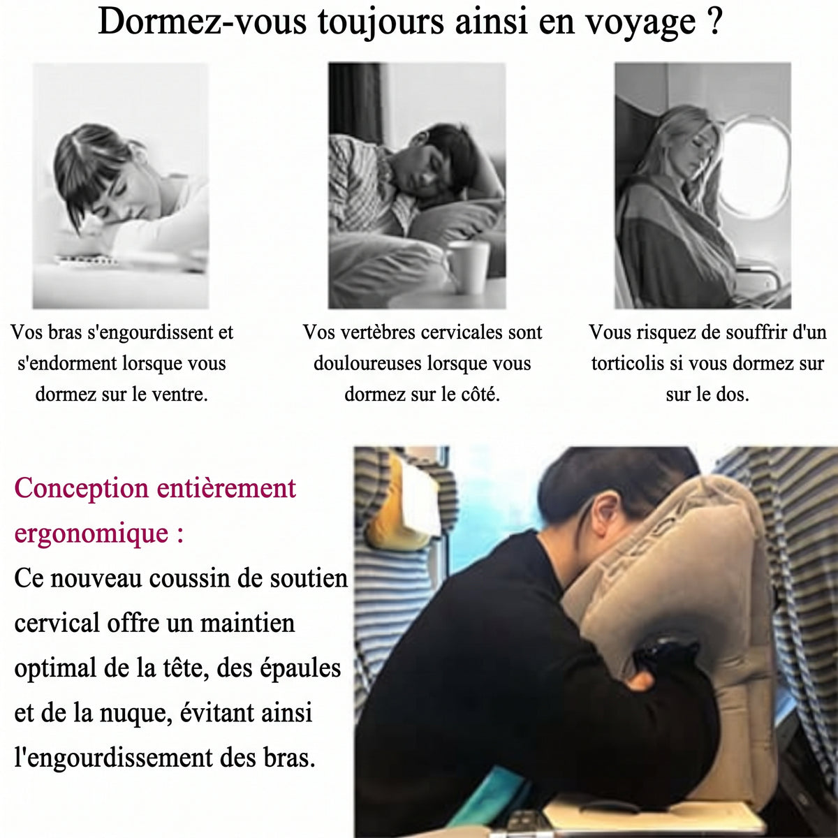 SleepCloud – Le coussin de voyage ergonomique gonflable