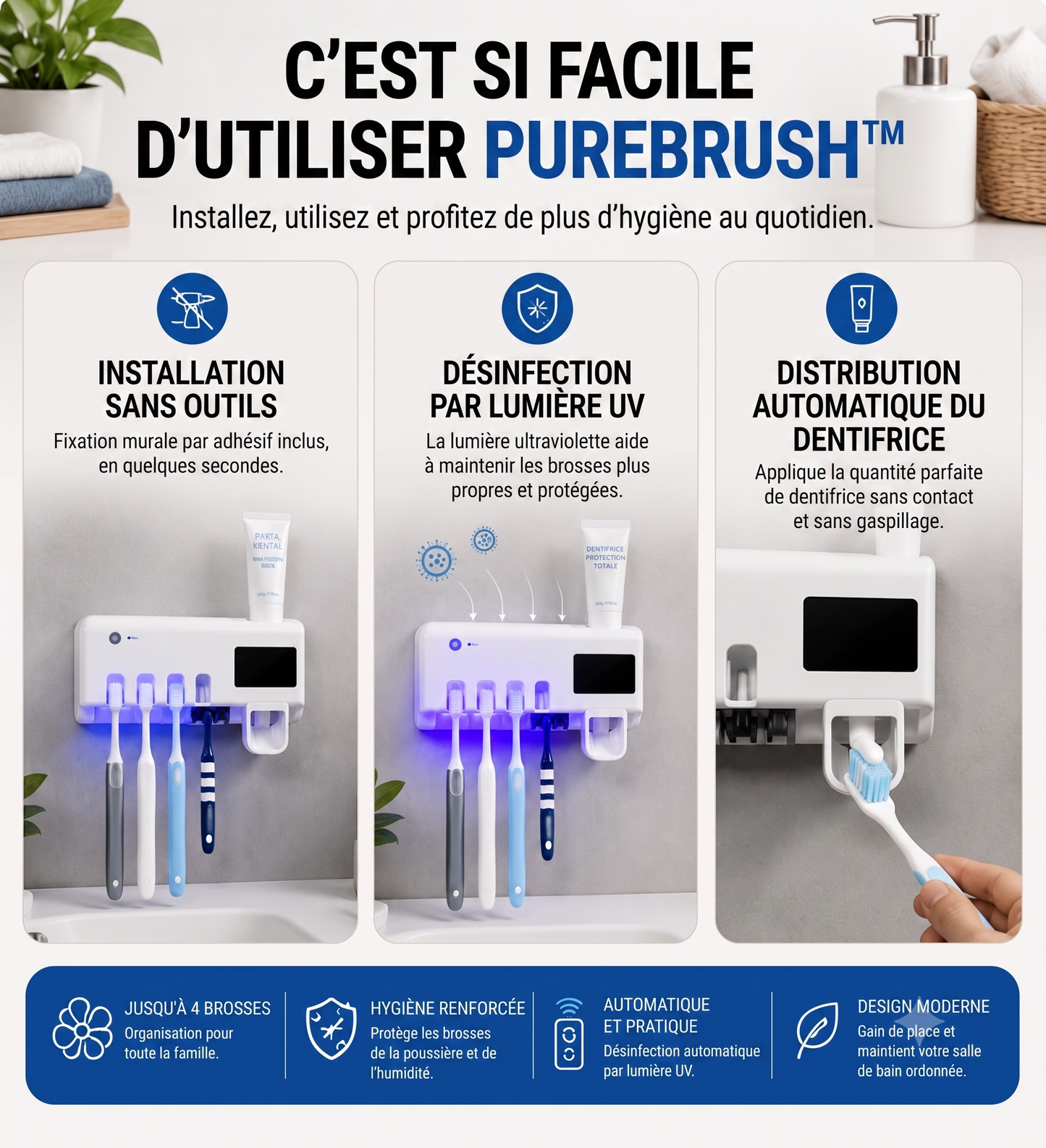 PureBrush™- Stérilisateur UV intelligent