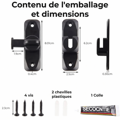 FlexiLock – Verrou universel rabattable à 90° ou 180°