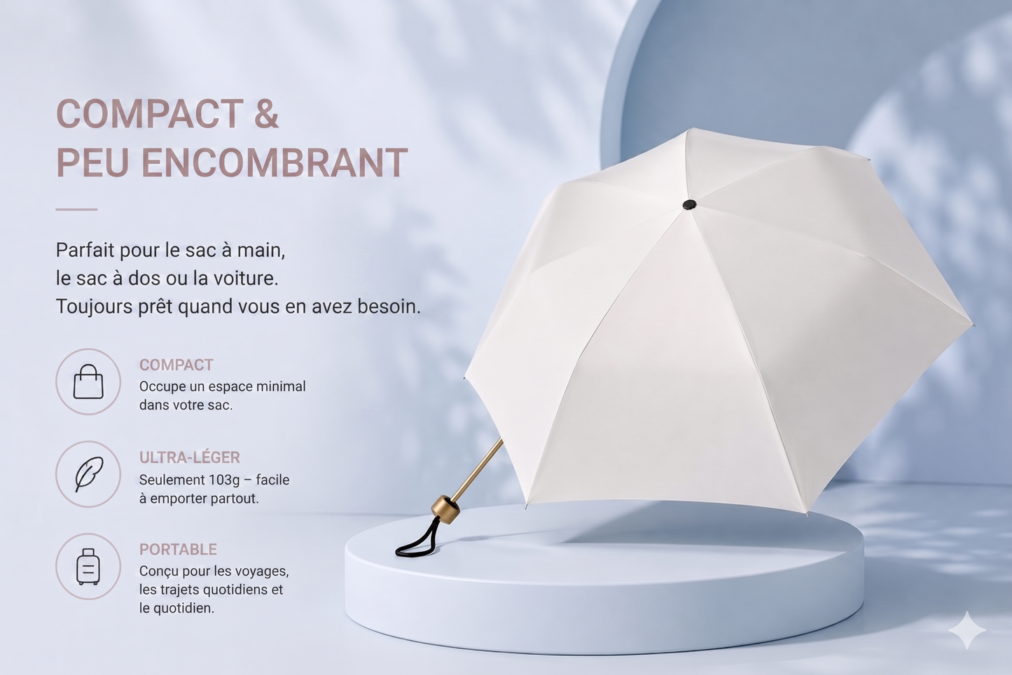 NordicShade Pocket – Le mini parapluie 2-en-1 anti-UV et intempéries