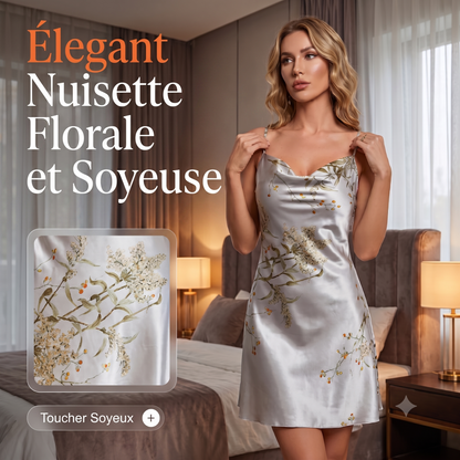 FloraSilk – La chemise de nuit florale soyeuse pour allier confort maximal et élégance absolue