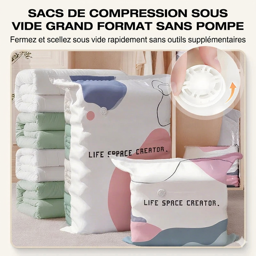 Push&Save Bag – Le rangement sous vide ultra-pratique à presser à la main