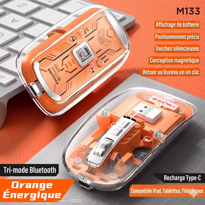 ClickMaster Pro™ – La souris mécanique silencieuse à trois modes de connexion
