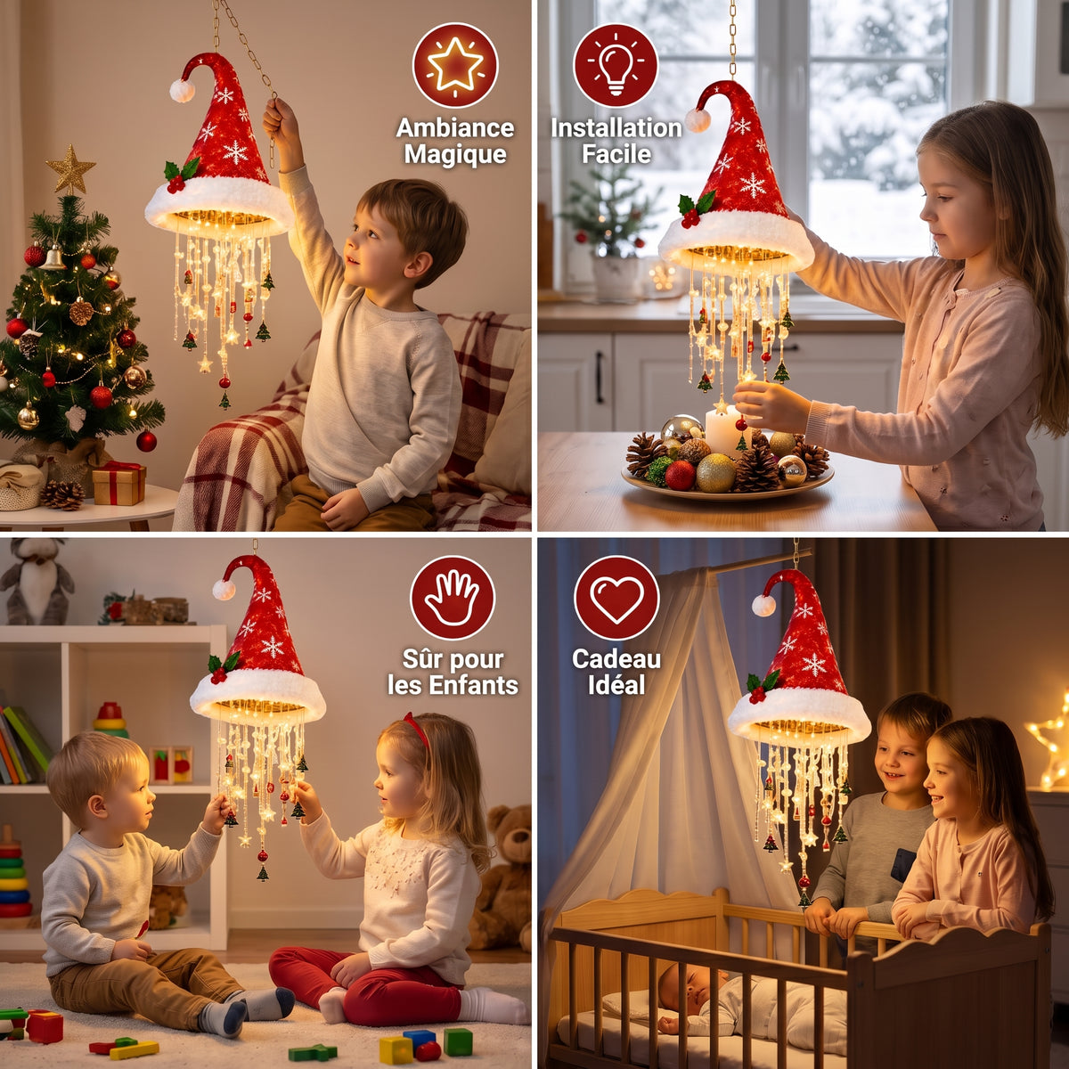 SantaGlow – Le bonnet de Père Noël lumineux à LED